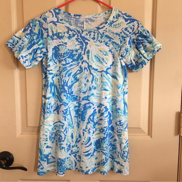 Lilly Pulitzer GIRLS MINI LINDELL DRESS Bennet Blue Salty Size 6/7 - Picture 4 of 6